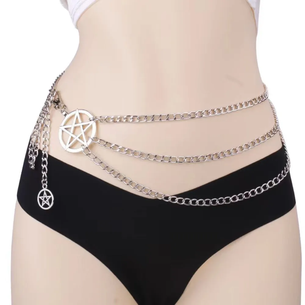 Vintage Alloy Women's Belt Chain, Women's Fashion Versatile Niche Design Tie Belt Chain Hip Hop Style All-match Waist Chain