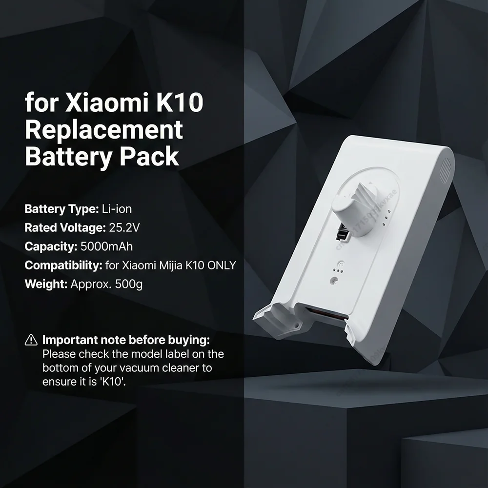 Replacement Pack for Xiaomi Mijia K10 MJWXCQ04ZM Handheld Vacuum 25.2V 5000mAh Li-ion Battery Rechargeable BMS Spare Parts
