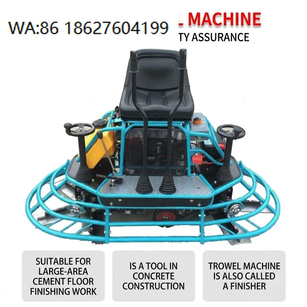 7.5kW High Power Ride On Power Trowel Concrete Floor Smoothing Cement Polishing Finishing Machine