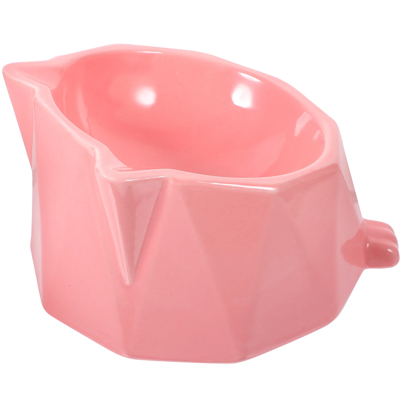 

Ceramic Pet Feeder Geometric Hexagon Pink 15 Incline Design Durable Eco-Friendly Dog Cat Feeding Bowl Pet Feeder