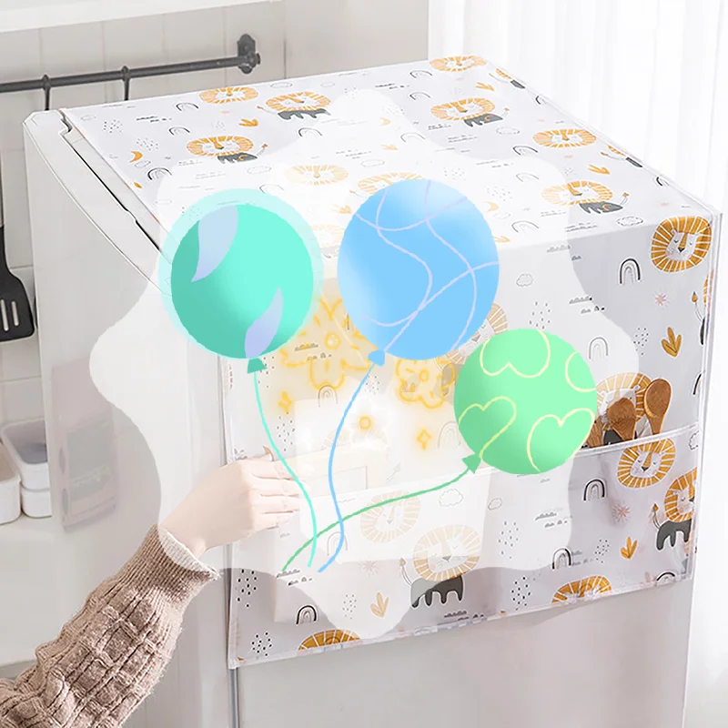 Refrigerator Covers Dustproof Storage Bag Washing Machine Cover Washable PEVA Covers Household Storage Organization Home