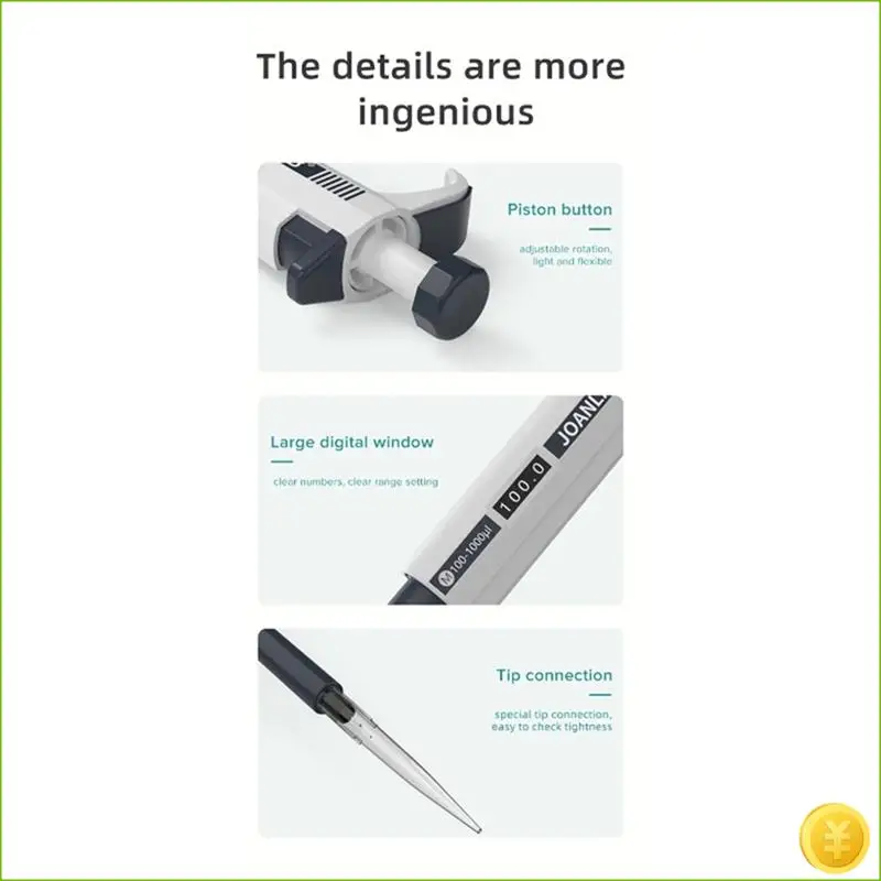 JOANLAB Micropipette Laboratory Automatic Pipette Digital Adjustable Plastic Pipette Chemistry Laboratory Equipment