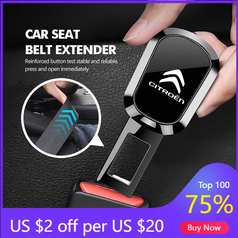 

2026 Hot Car Sticker Car Seat Belt Clip Extension Safety Lock Buckle Plug Extender For Citroen C5 C1 C2 C6 C4L DS3 DS4 DS5 C-Ely