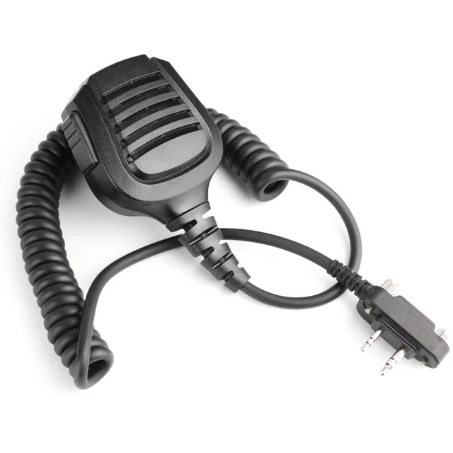 Retevis HK010 czarny mikrofon ręczny IP54 wodoodporny mikrofon głośnikowy odpowiedni do dwuzakresowego radia Ham RA89/P2/P62