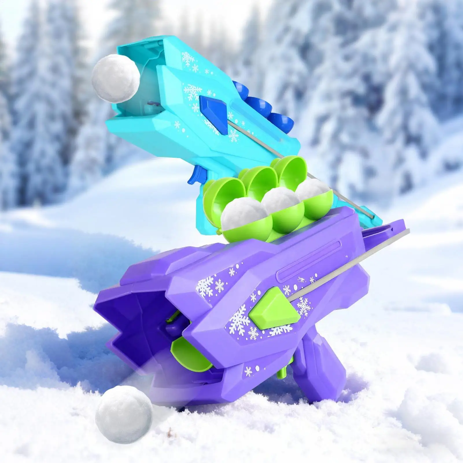 눈덩이 발사기 장난감 아이들용 눈덩이 잡기 클램프 도구 다형태 만화 장난감 겨울 야외 상호작용 게임