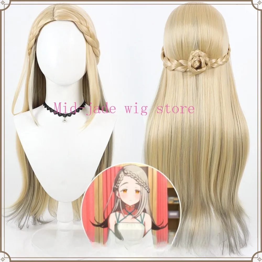 Gakuen Idolmaster Shinozawa Hiro Cosplay Wig Realistic Scalp Two Tone Gradient Updo Character Hair Accessory for Music Festival