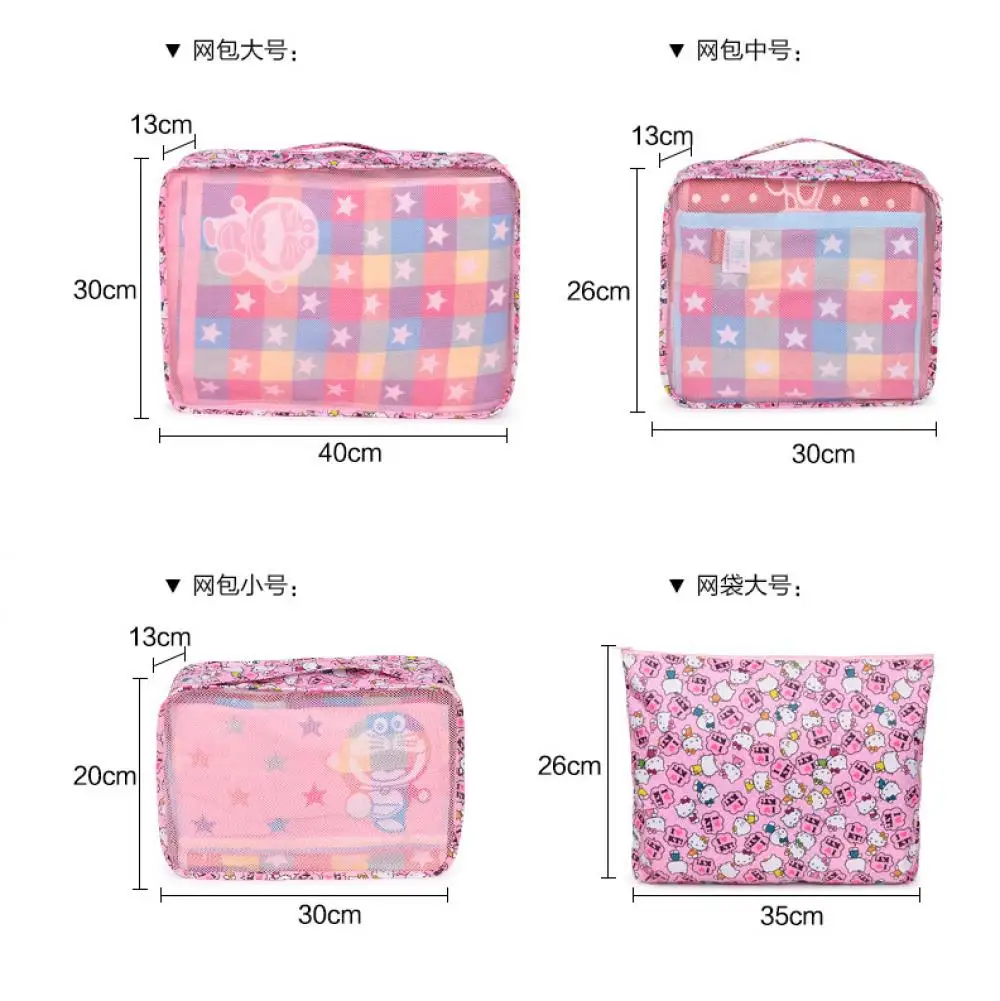 Набор сумок для хранения Sanrio Hello Kitty 6 шт. дорожная сумка Kawaii My Melody студенческая складная портативная спортивная с героями мультфильмов большой Фото №5