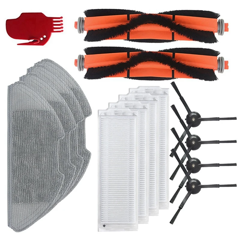 

2 Set Main Side Brush Filter And Mop Cloth Replacement For Xiaomi Mi Robot Vacuum Mop 2 Pro MJST1S Vacuum Cleaner