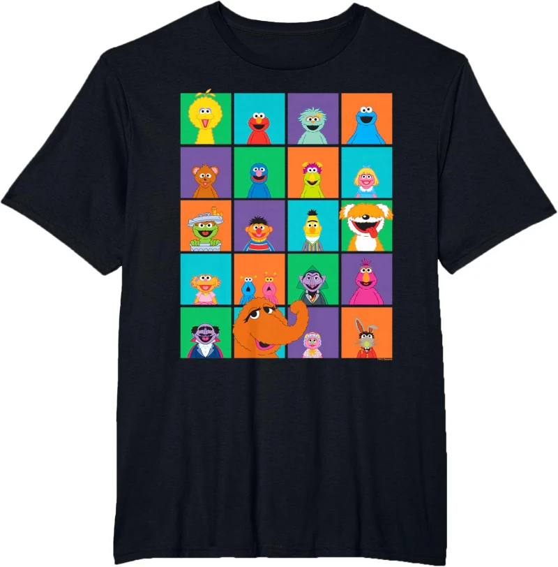 Camiseta con Personajes de Plaza Sésamo, Camiseta de Verano 2026, Nueva, Vintage, Estilo Urbano, Holgada, para Mujer