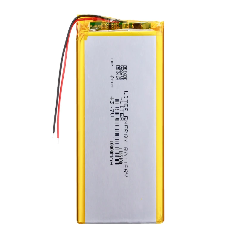 1155100 3,7 V 10000 mAh wiederaufladbarer Polymer-Lithium-Ionen-/Li-Ionen-Akku für Tablet-PC-DVD