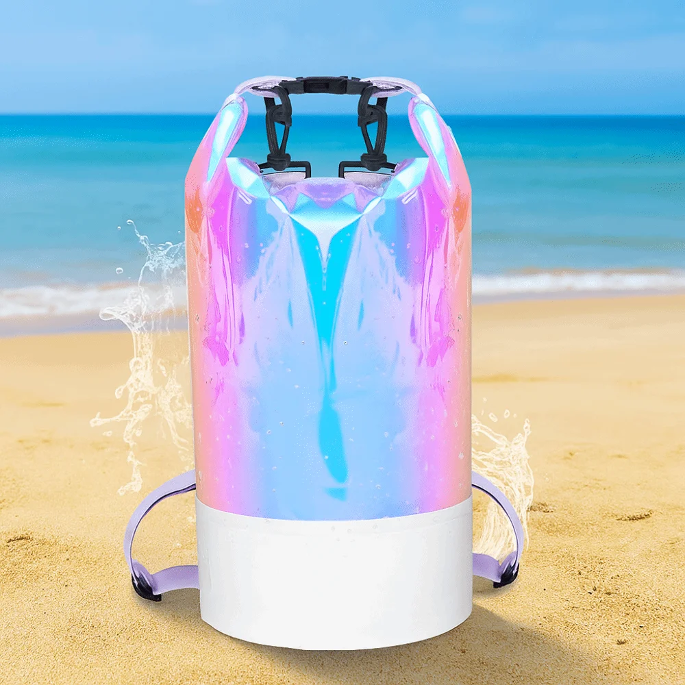 

10L/20L Waterproof Dry Bag Large-Capacity with Shoulder Straps Swimming Bucket Bag Foldable Lightweight Beach Backpack
