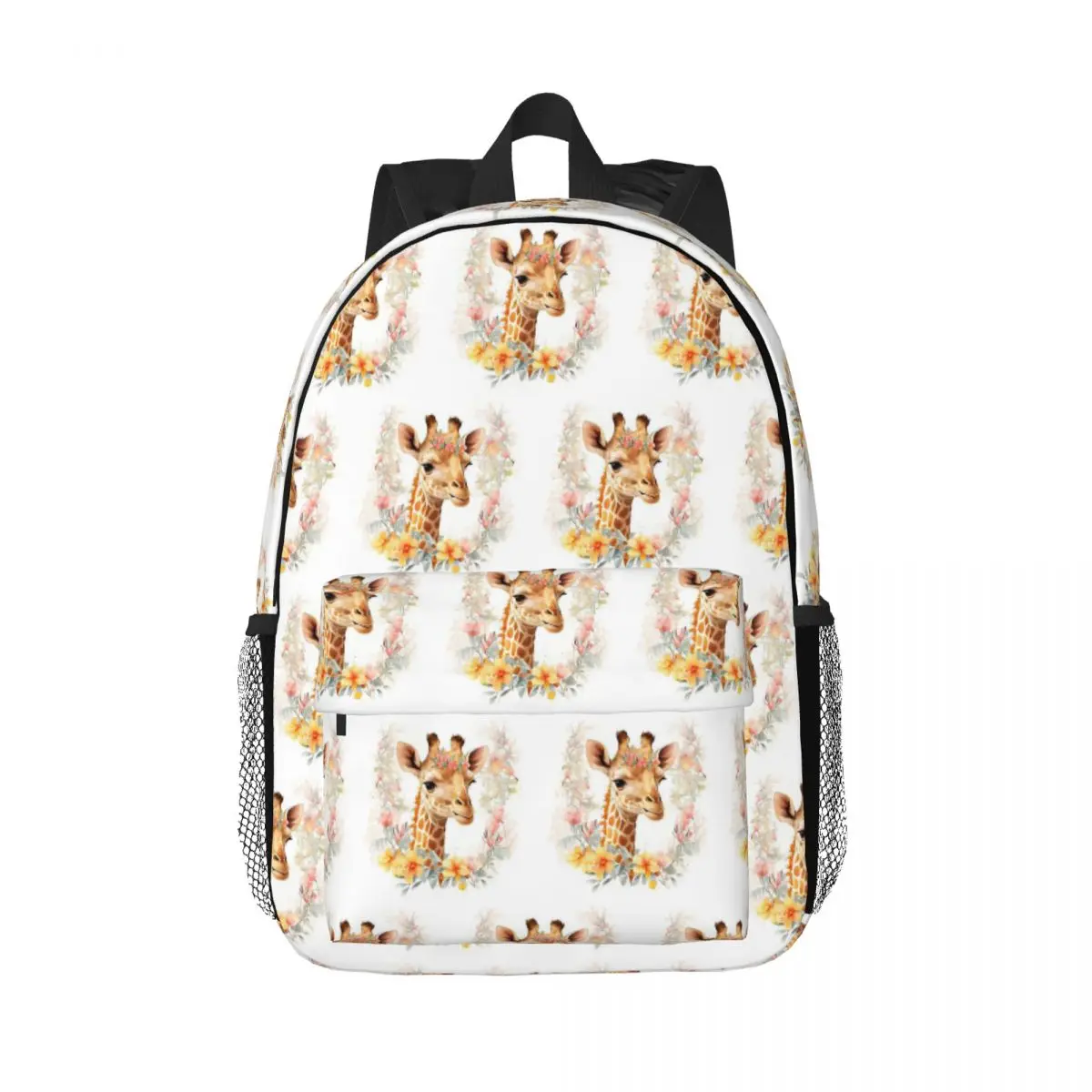 

Giraffe With Floral Headpiece Backpack Hot Sale Daypack Large Capacity Boys Girls BookBag Shoulder Bags for Men Kids School Bag