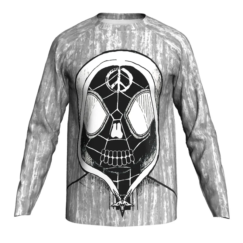 Skull Ghost Bicycle Pro Team Long Sleeve Motocross Shirt, MTB Clothes, Cycling Jersey, Enduro Off Road, Downhill Sportswear Top