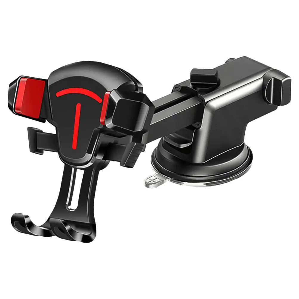 

Car Phone Holder Vehicle Bracket Stand 2in1 Compact Durable ABS PC Material 360 Rotation Retractable Suction Cup Easy Install