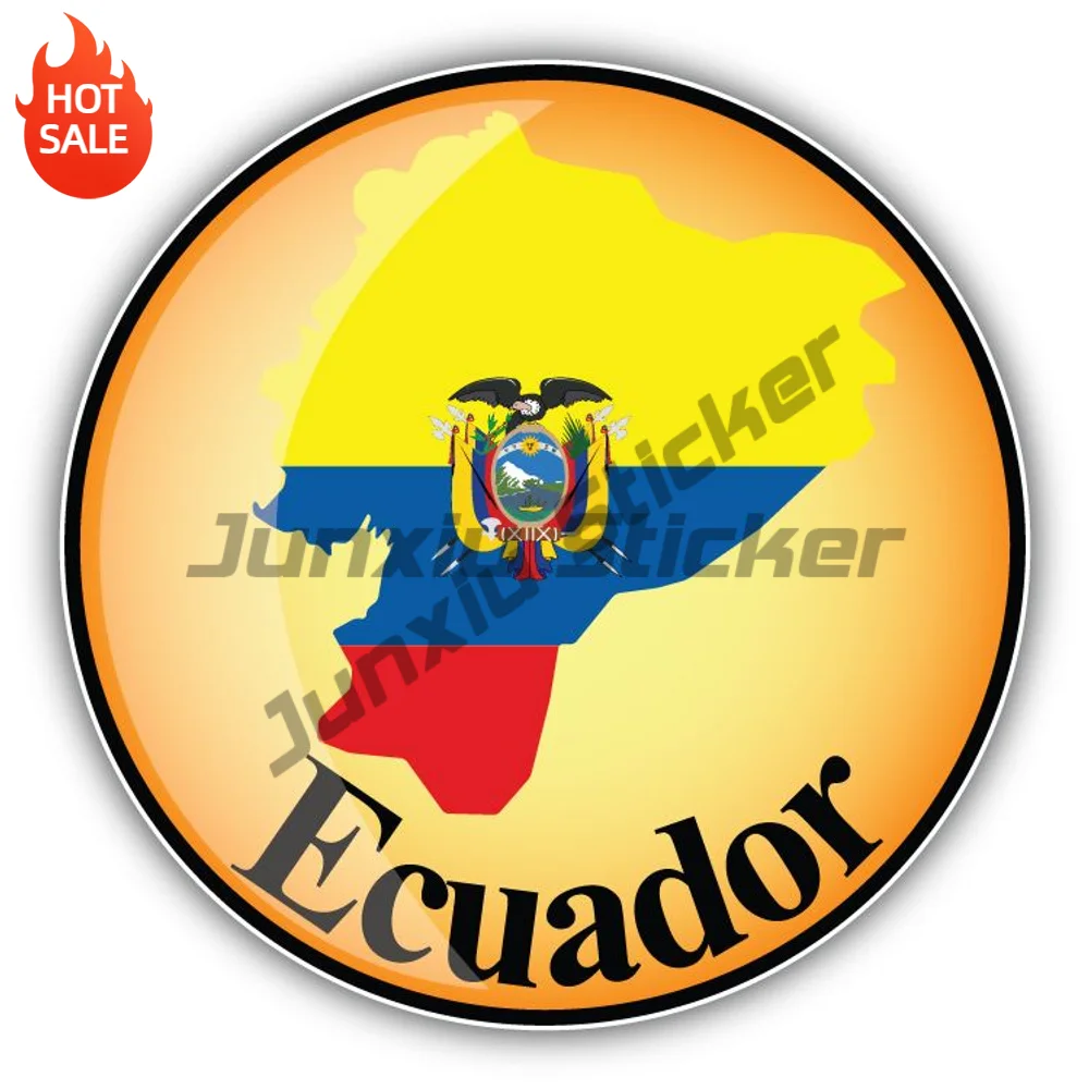 Ecuador Map Flag Label Vinyl Car Sticker Self Adhesive Decal For Truck Window And Travel Bag Exterior Decoration