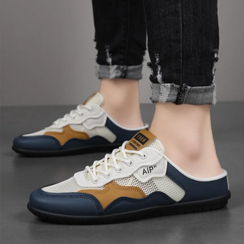 حجم 48 الرجال نصف النعال شبكة تنفس خفيفة الوزن حذاء كاجوال للرجال لا زلة Oft سوليد الراحة أحذية مسطحة Zapatos Hombre #5