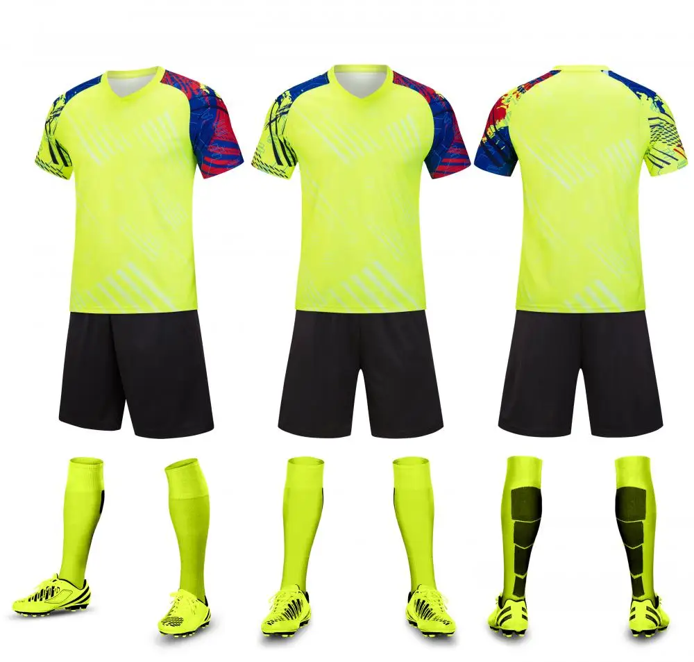 Uniforme de fútbol personalizado para adultos y jóvenes, conjunto de Jersey de fútbol de secado rápido transpirable, kit de equipo de fútbol