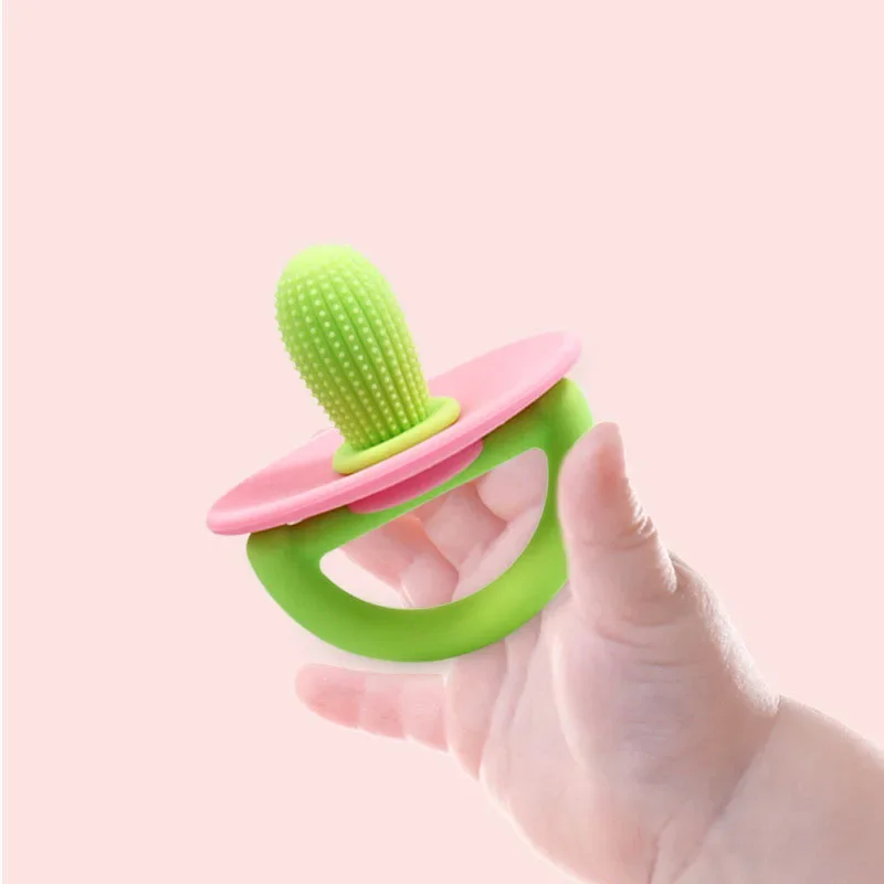 

Food Grade Silicone Teething Pacifier Attache Cactus Silicone Teether for Baby Nipple Chain Molar Tool Children Care Toy