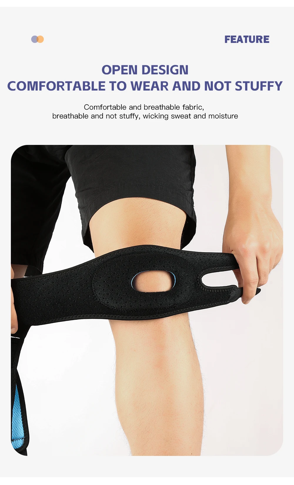 Sport Patella Strap Laufen Springseil Fitness Knieschutz Meniskus Professionelle Ausrüstung Knieschützer – Detail 6