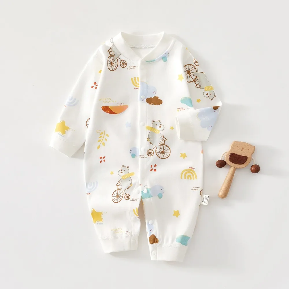 AYNIGIELL Spring & Autumn 0-12 Months Baby Jumpsuits, 100% Cotton Long Sleeve Clothes, Soft Newborn Rompers for Girls & Boys.