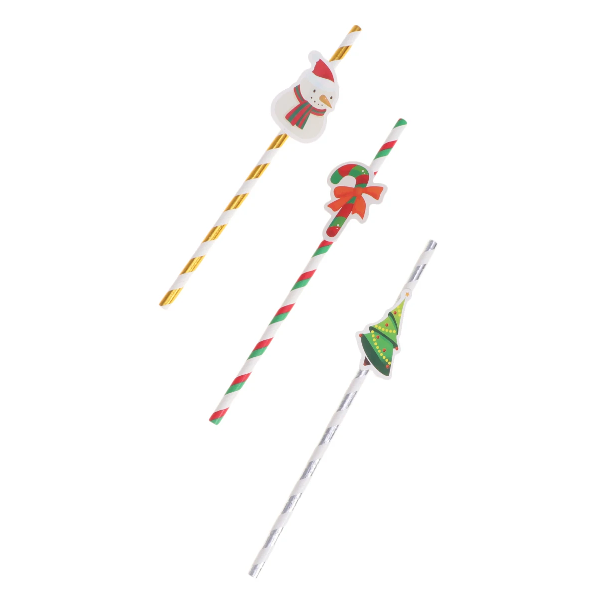 

30pcs Christmas Tree Straws Set Disposable Paper Drinking Straws for Party Decorations Pastry Xmas Themed Safe Straw