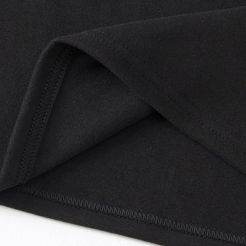 طقم ملابس داخلية دافئة غير رسمية سوداء للرجال مكون من قطعتين للخريف والشتاء، قميص نوم كبير مريح برقبة دائرية وقاعدة للياقة البدنية #6