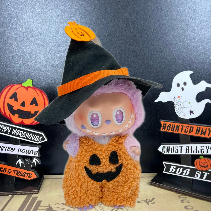 

2025 Only Clothes Are Suitable for Labubu Doll Clothing Accessories Labubu Pendant Doll Clothes Halloween Pumpkin Outfit