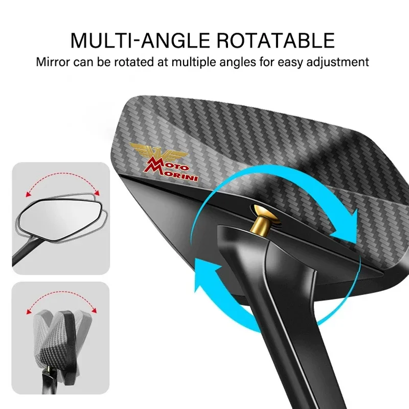 For Moto Morini SEIEMMEZZO SCR STR XCape X Cape 650 650X ECE CCC Certified Carbon Fiber Motorcycle Adjustable Rearview Mirror