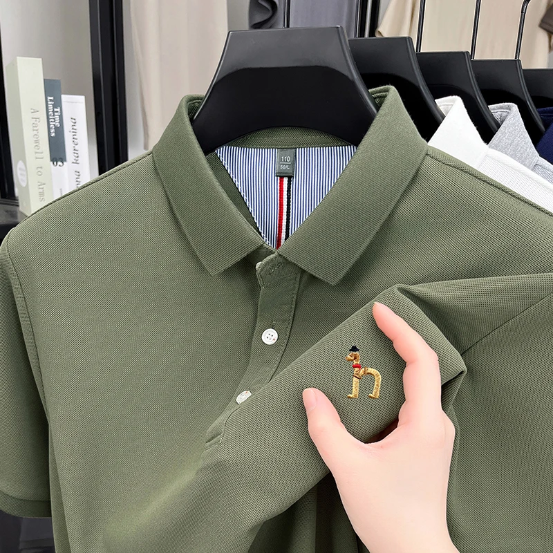 Brand Design Men's Polo Shirt Lapel Short Sleeve T-Shirt Summer New Exquisite Dog Embroider Fashion Business Handsome Men's Wear view 6