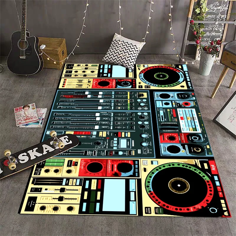 

3D DJ Music Screen Keyboard Carpets for Living Room Home Boy's Room Decoration Rugs Kid Bedroom Soft Washable Non-slip Game Mat