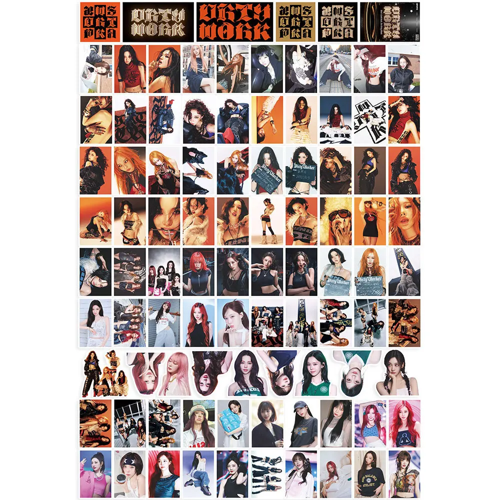 92 nuovi adesivi Kpop Zha per poster dell'album "Dirty Work" di Aespa, adesivo per tazza d'acqua, regalo per laptop