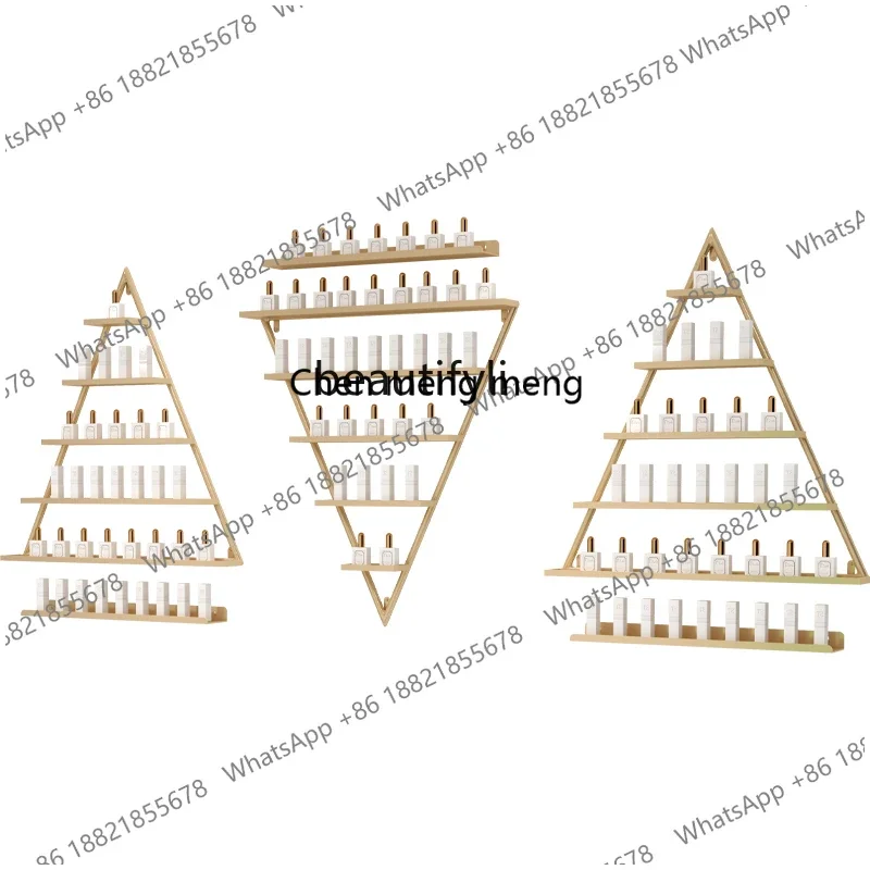 k182ZC182Wrought iron nail art shelf, wall hanging triangular nail polish glue display wall rack