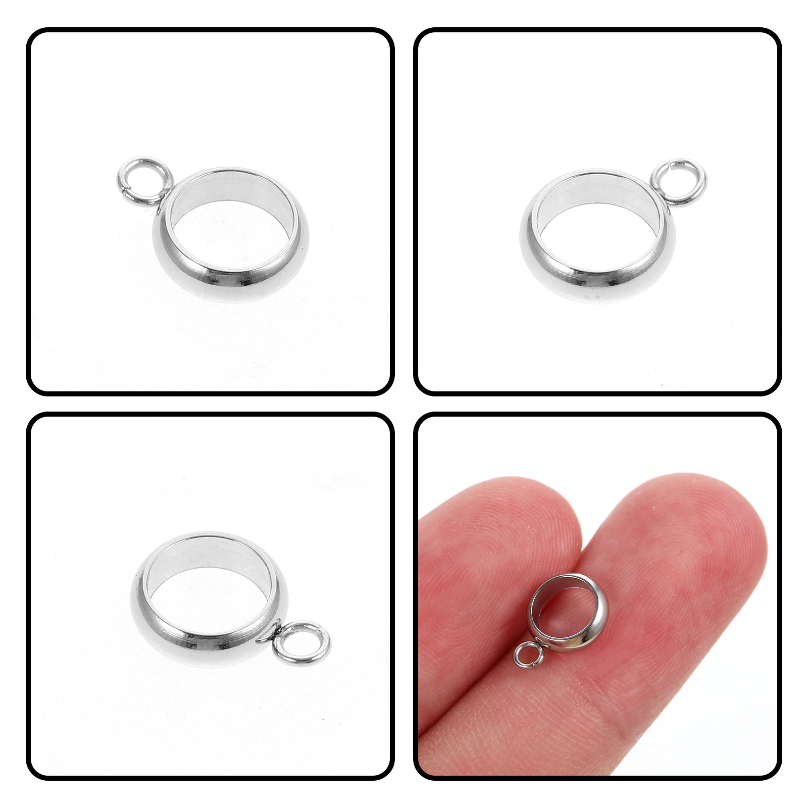 

100pcs Stainless Steel Positioning Beads Spacer Bail DIY Craft Making Bracelet Jewelry Accessories Metal Charm Hangers