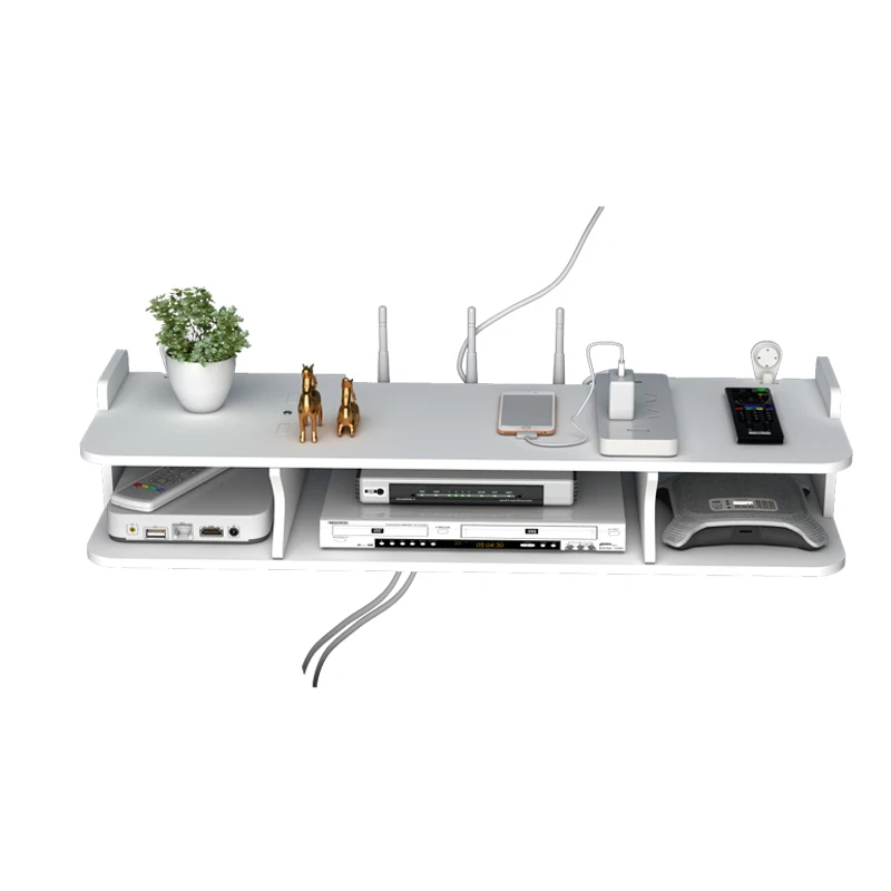 Hole Free Living Room TV Wall Set Top Box Shelf Shelf Router Storage Box Bedroom Wall Hanging WiFi Rack shelf