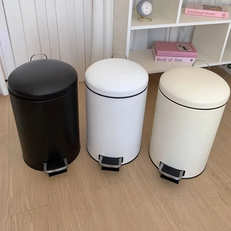Stainless Steel Step Trash Can with Lid 12L Large Capacity Modern Simple Hands-Free Waste Bin for Living Room Bedroom Home