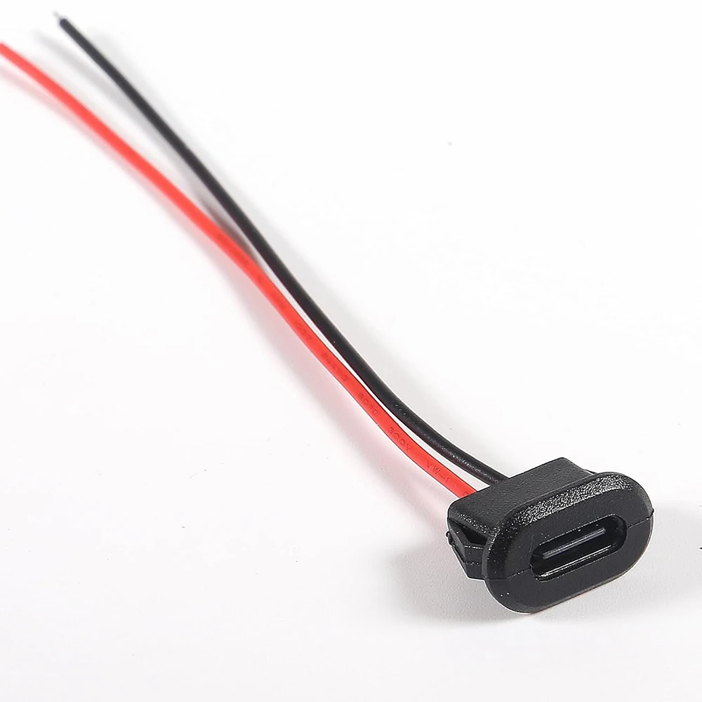 10 قطعة Type-C أنثى 2Pin USB موصل Type-C مقاوم للماء مع مقبس أنثى شحن سريع جاك شحن ميناء USB-C شاحن التوصيل