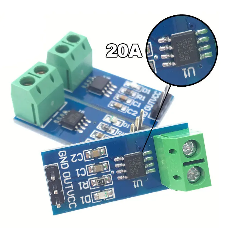 5A 20A 30A Hall Current Sensor Module ACS712 Model For Arduino AC DC Current Detection Board