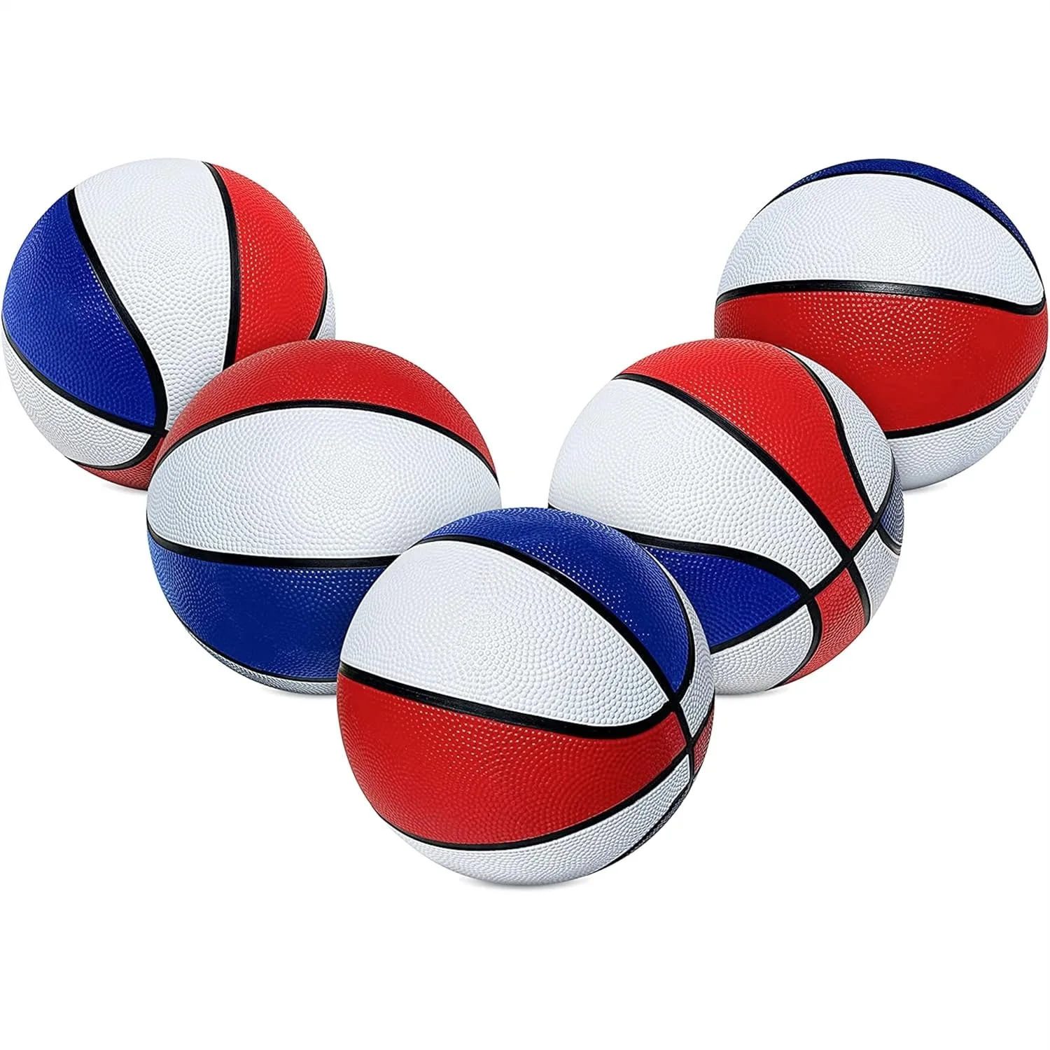 

Indoor Basketball Mini Set of 5, Durable Anti-Slip Grip 7" Rubber Balls for Arcade Pool Play, Soft Bouncy Toys