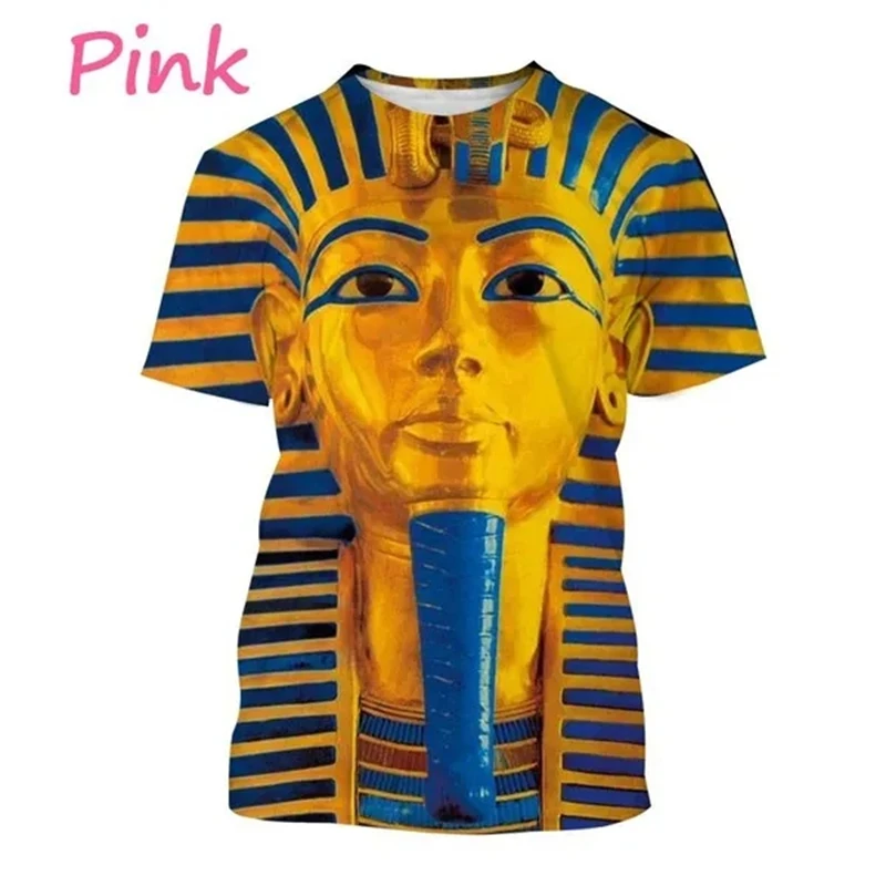 Hot Sale Big Face King Tut Egypt Egyptian Pharaoh Pyramid 3D Printed Casual T-Shirt Fashion Unisex Cool Street Short-seeved Top