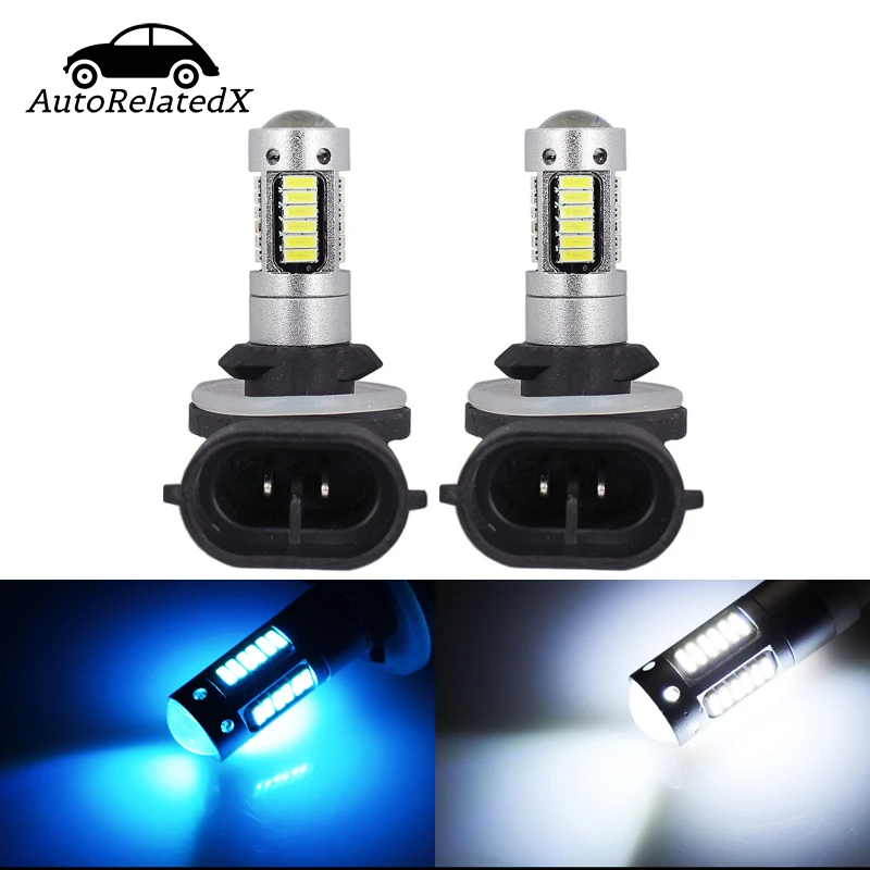 2PCS 881 H27W/2 lampadine per Auto a LED ad alta potenza H27 fendinebbia a LED per Auto DRL luci esterne per veicoli di marcia diurna bianco blu ghiaccio 12V