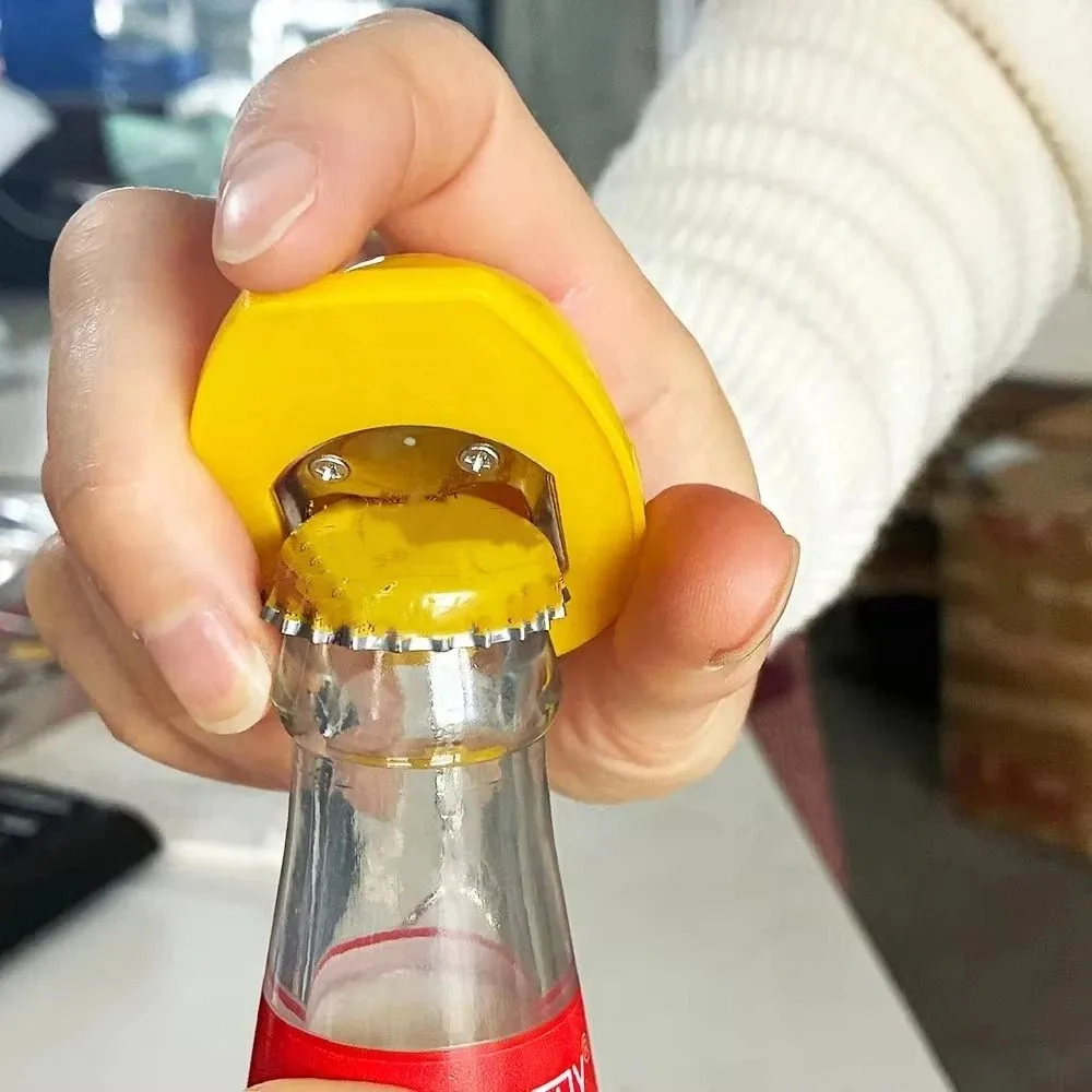 Multifunctional LED Illuminated Keychains Compact Size Solid Smooth Material Bottle Opener Pendant Built-in LED Light