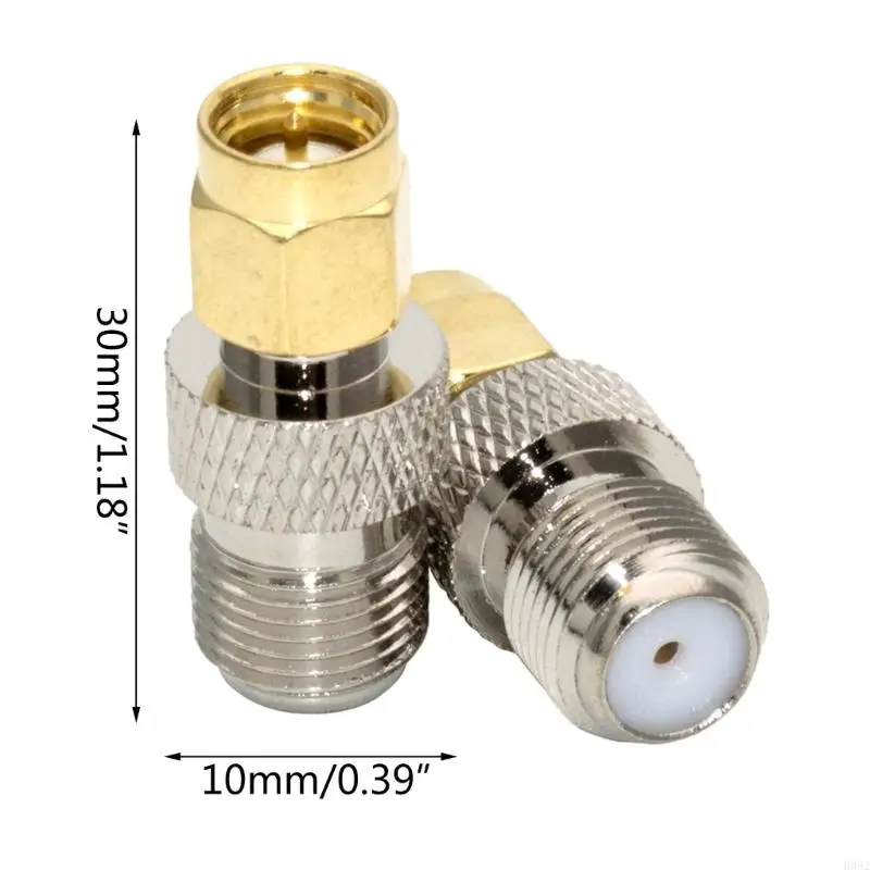 H052 Logam SMA ke F Adaptor SMA Pria ke F Wanita Adaptor Koaxial RF Performa Tinggi F Wanita ke Adaptor Pria SMA