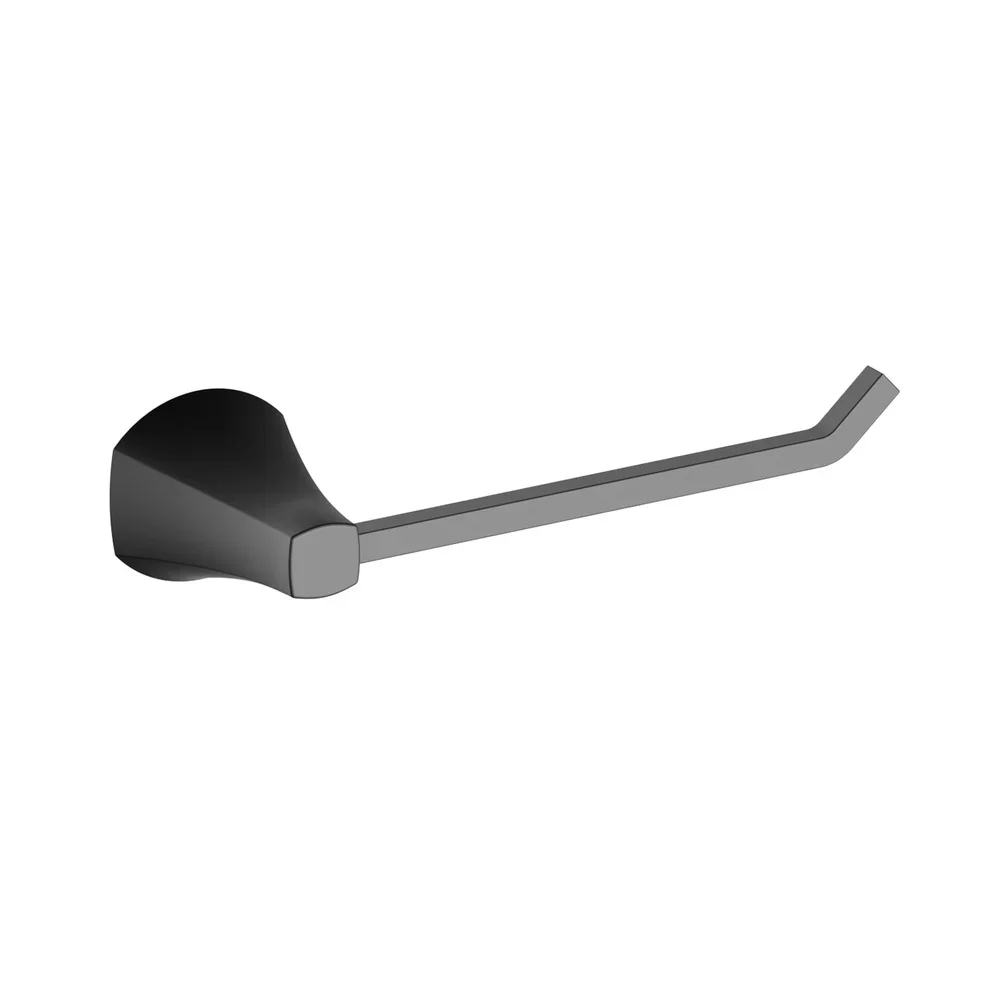 حامل ورق المرحاض مثبت على الحائط، لمسة نهائية سوداء غير لامعة، نمط مضيئة بسيط، ملحقات الحمام، أجهزة التصميم الحديث متضمنة