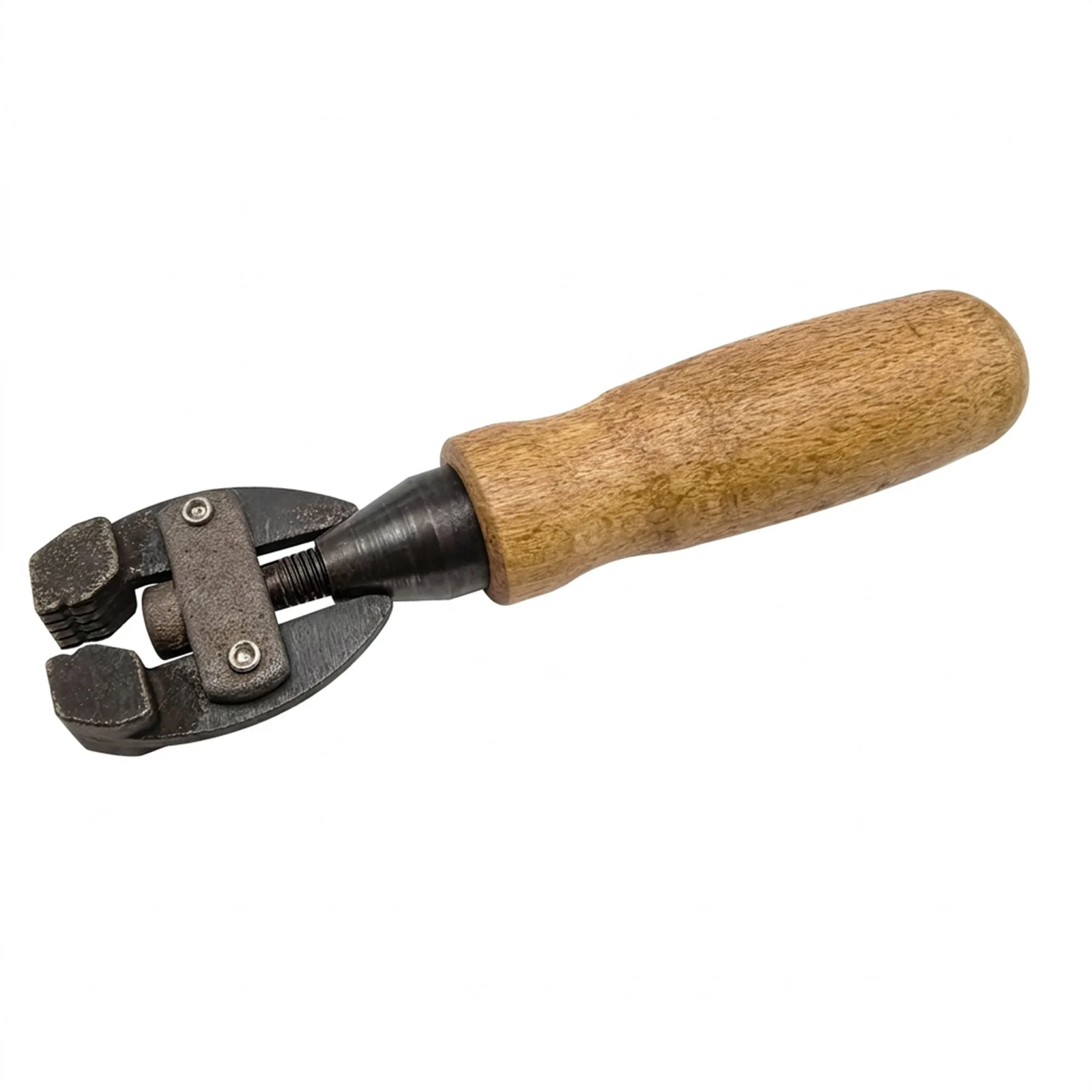 Woodworking Clamp Thick Carbon Steel Non Slip Wood-Handle Adjustable Fixed Clamp Wide Jaw Opening Threaded Screw Locking