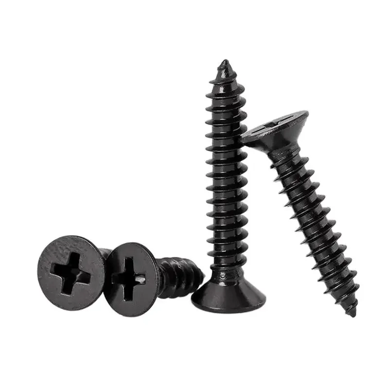 M1 M1.2 M1.4 M1.5 M1.6 M1.7 M1.8 M2 M2.3 M2.6 M3 M3.5 M4 Black Cross Flat Head Sheet Metal Screws Drill Wood Self-tapping Screws