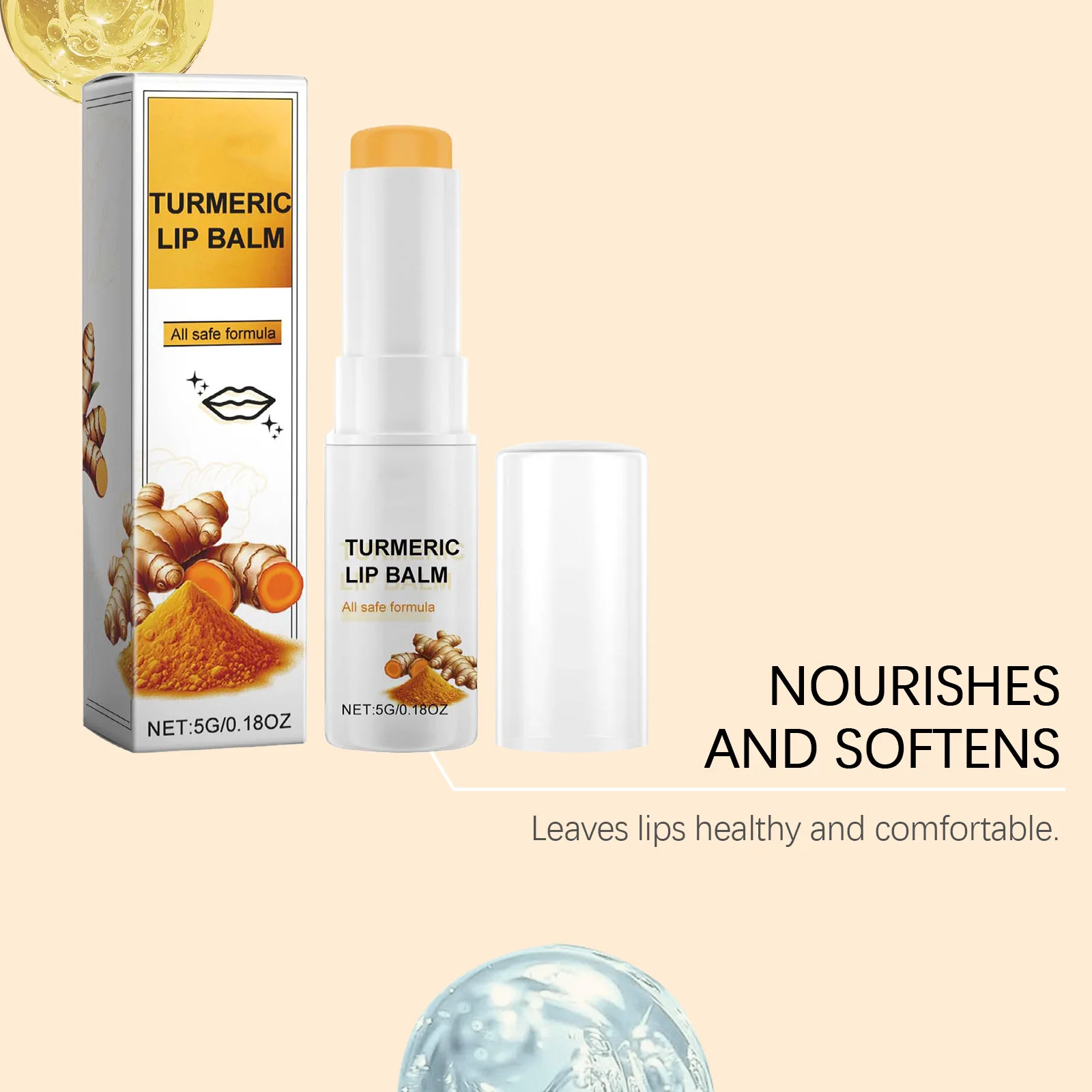 Collagen Moisturizing Lipstick Lasting Hydrate Prevent Dry Reduce Roughness Improving Gloss Enhance Turmeric Root Lip Plump Balm