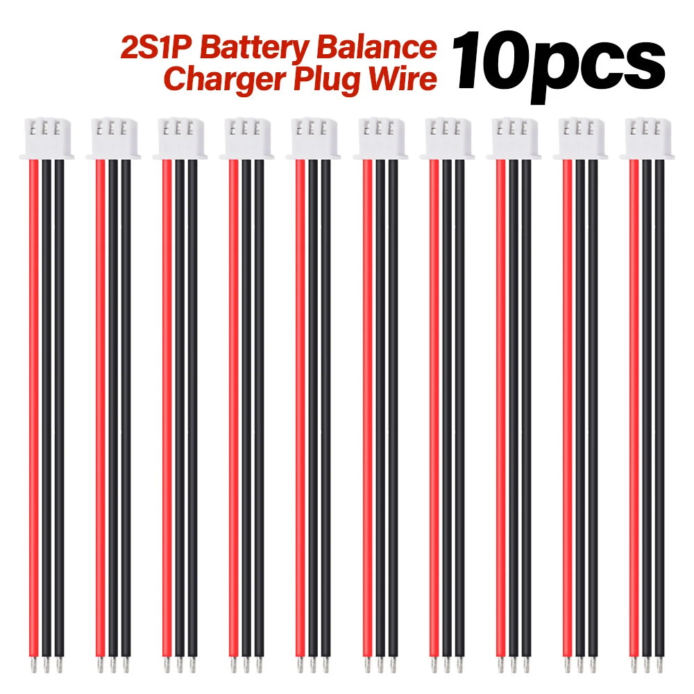 10Pcs  2S1P  6S1P LiPo Battery Balance Charger Plug Line/Wire/Connector 22AWG 100mm FOR JST-XH Balancer cable