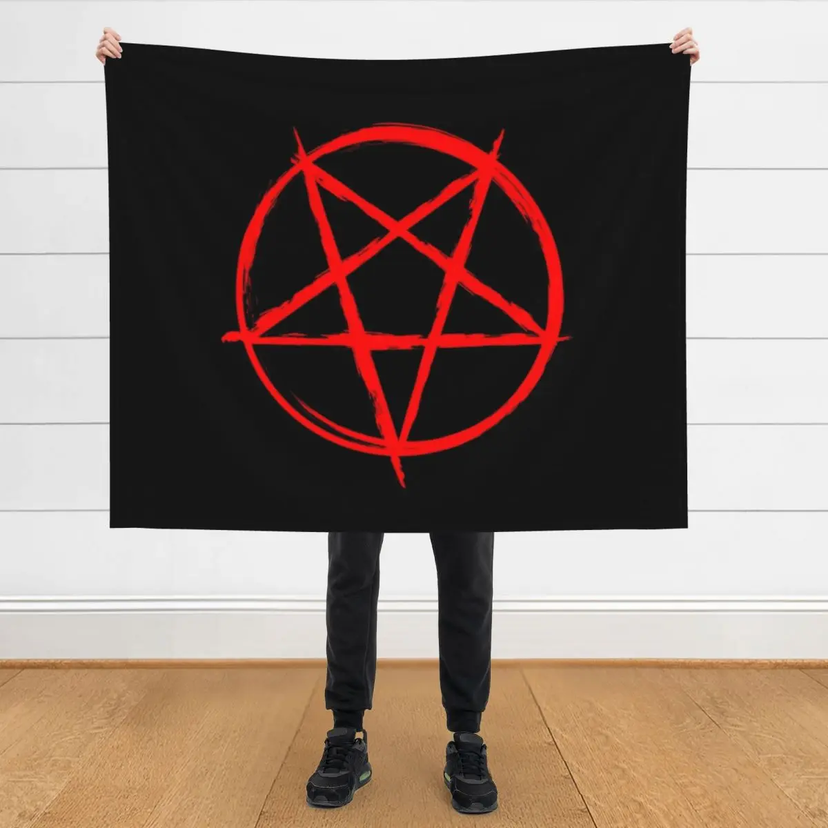 

Pentagram Bloody Throw Blanket valentine gift ideas Bed covers Soft Plaid blankets and throws Blankets