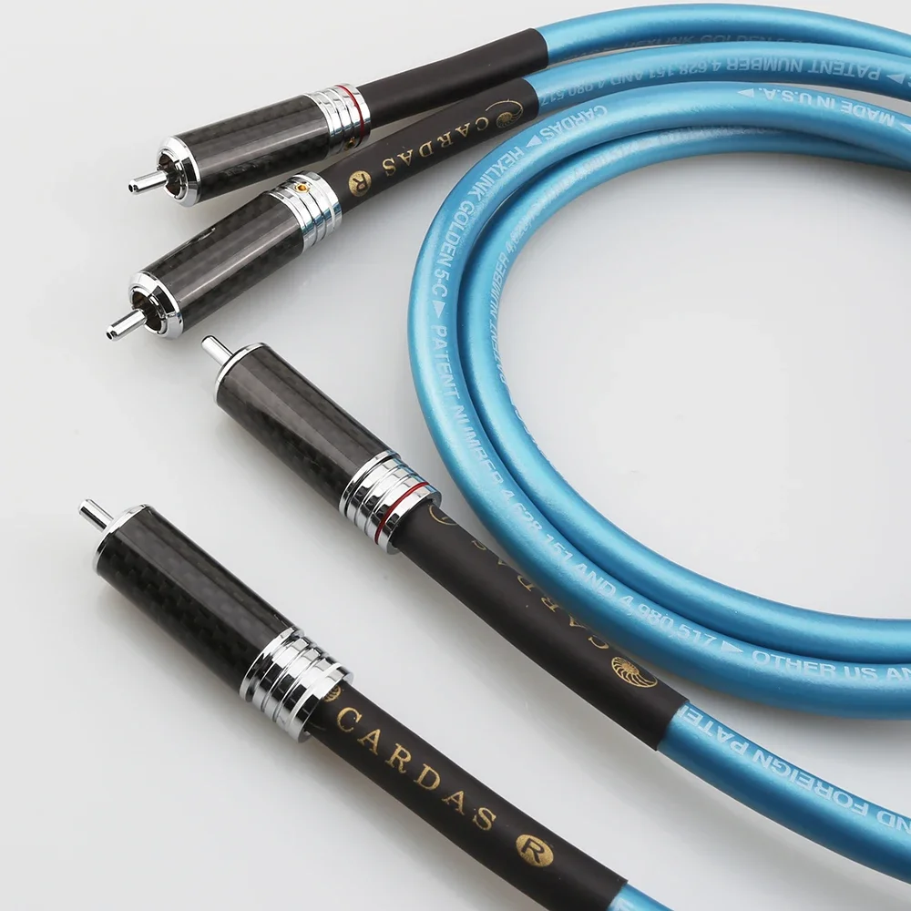 Hifi Audio Interconnector RCA Cables Carbon Fiber RCA Plug CARDAS Cross RCA Interconnect Audio Cable Amplifier CD DVD Player