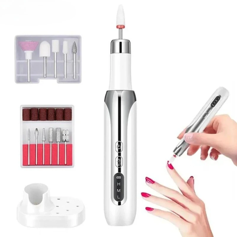 Polidor de unhas elétrico broca profissional unhas moagem polimento remoção da pele morta arte lixar arquivo caneta manicure cuidados máquina
